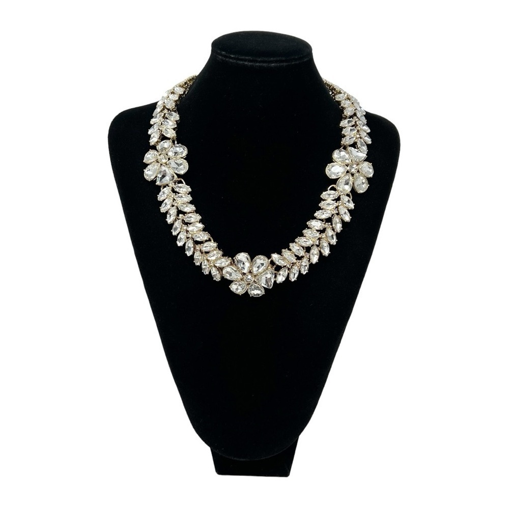 STUNNING TALBOTS STATEMENT NECKLACE GOLD TONE & RHINESTONES